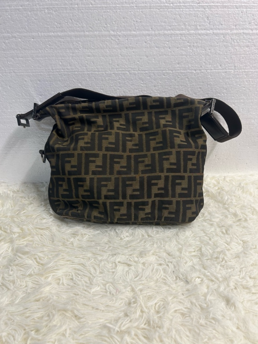 Fendi Brown FF Logo Messenger Bag - Picture 2 of 14